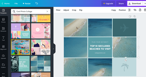 在Canva制作照片拼贴画