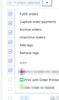 Shopify Print Orders