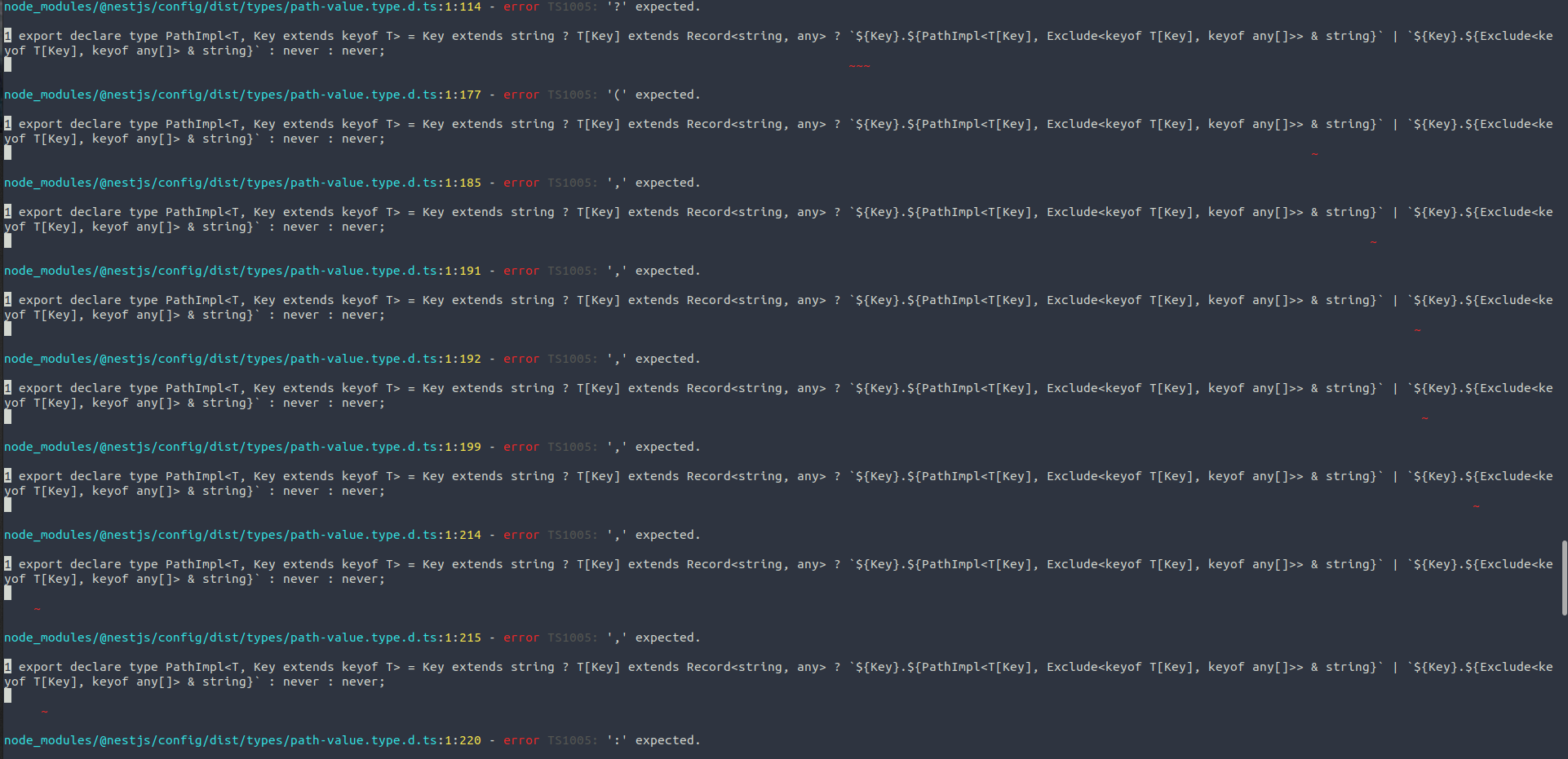 npm run build 上的 Nestjs“达到堆限制分配失败 - JavaScript 堆存储器不足”