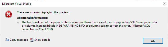 为什么 SSIS 变量没有将毫秒部分传递到查询中？