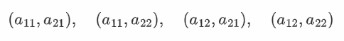 给定一个矩阵，如何在 python 中快速生成由其行元素组成的所有元组？[复制]