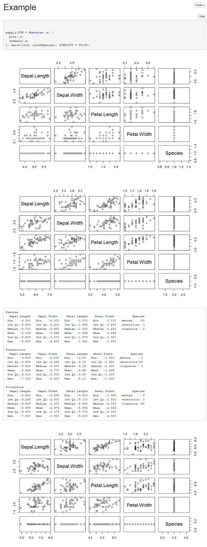 如何在 R Notebook 中并排获取控制台输出和绘图？